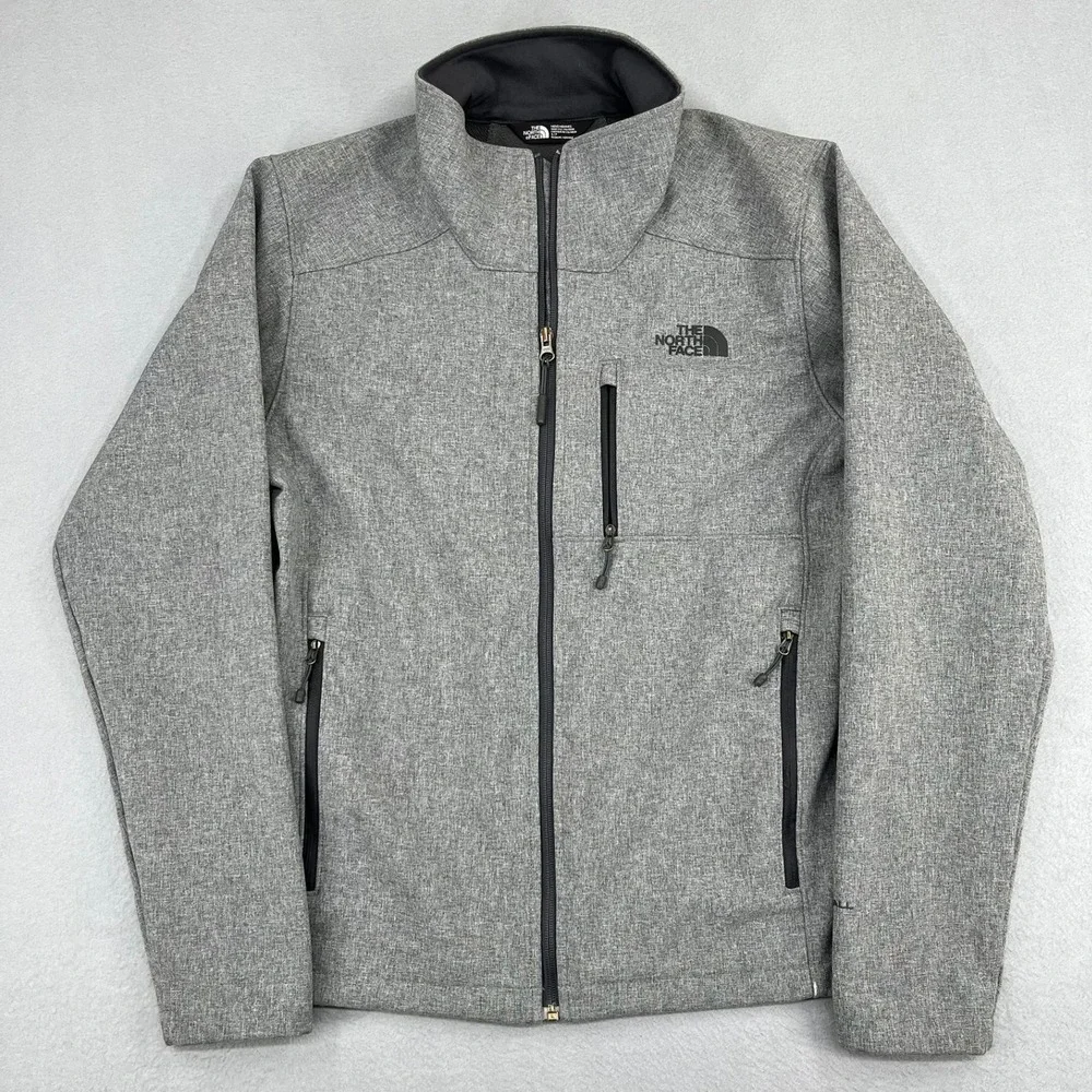 The North Face Mens Windwall Softshell Jacket Grey Heather Full‎ Zip Small